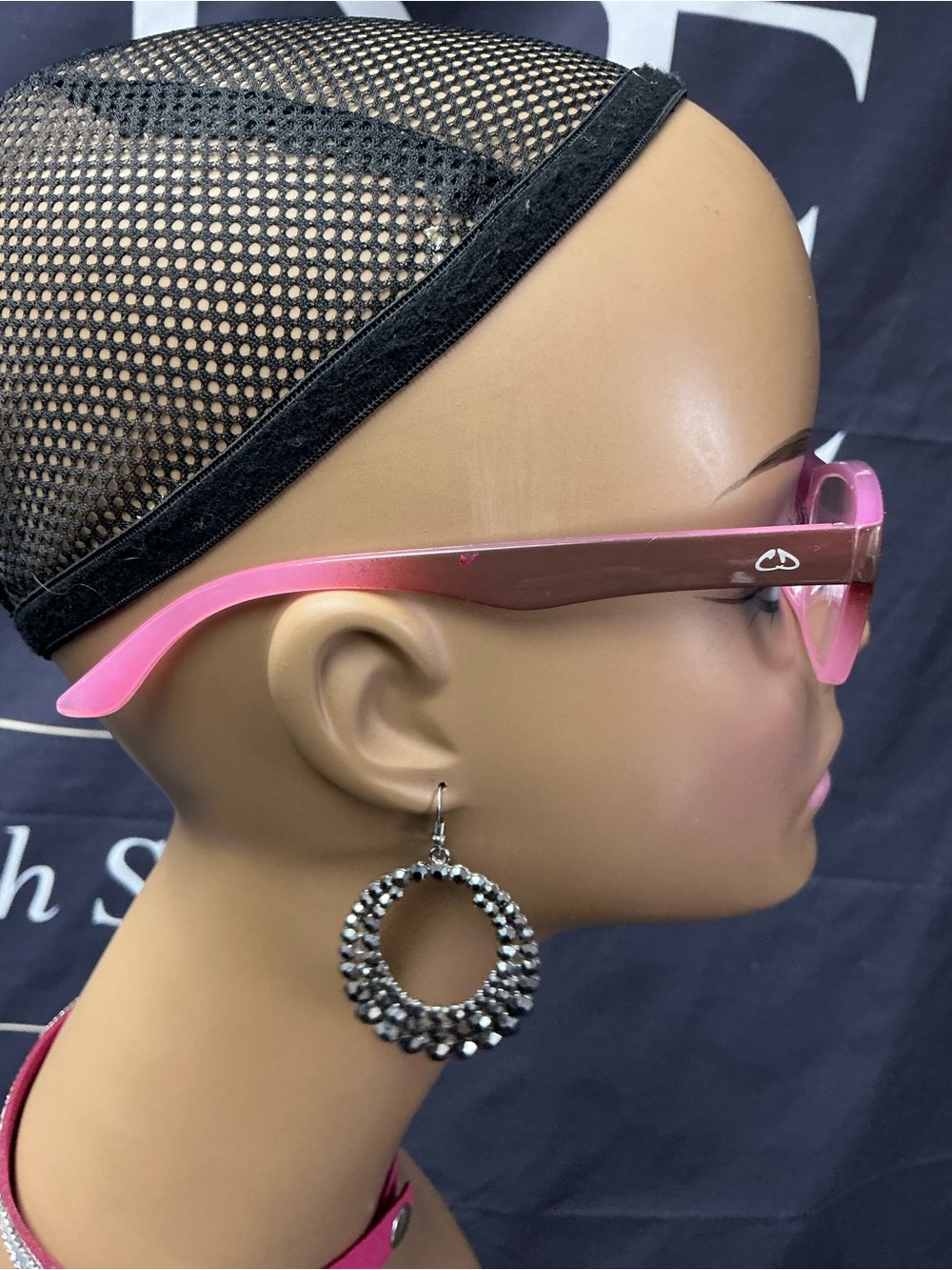 Women's Pink Gradient Square Eyeglasses - Picture 3 of 6